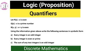 quantifier  quantifier discrete mathematics [upl. by Eilrebmik122]