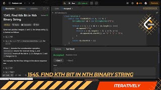 LEETCODE DAILY QUESTION 1545  Find Kth Bit in Nth Binary String  Is Kabir Coding coding leetcode [upl. by Emorej]