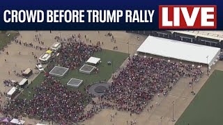 LIVE Hundreds of Trump supporters outside Nassau Coliseum before 7 pm rally [upl. by Nayra]