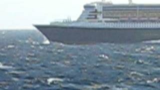 Queen Mary 2 crossing the Atlantic as seen from the QE2 [upl. by Eustatius]