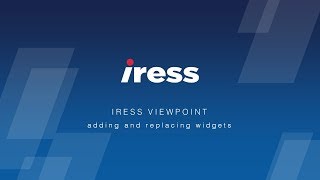 IRESS ViewPoint training  2 adding and replacing widgets [upl. by Yetty927]