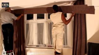 Relocation of Eyelet Curtains Roman Blind and Pelmet Board [upl. by Yelrehs629]