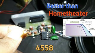 POWERFUL low pass filter with 4558  only bass  4558 ic bass circuit  stk4141  tda2030  Hindi [upl. by Krute603]