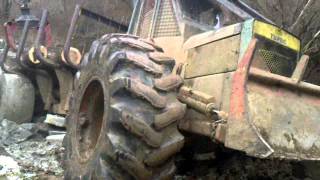 Timberjack 230 forwarder in mud Hungary 2 [upl. by Liatrice]