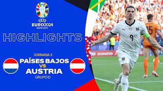 HIGHLIGHTS  Países Bajos vs Austria  UEFA EURO 2024  J3  TUDN [upl. by Eislek]