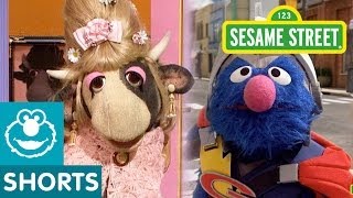 Sesame Street Super Grover Helps a Cow Down the Stairs  Super Grover 20 [upl. by Addiego]