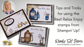 Ideas for Rest Relax Enjoy stamps from Stampin Up  tips and tricks and some laughter too [upl. by Fillender133]