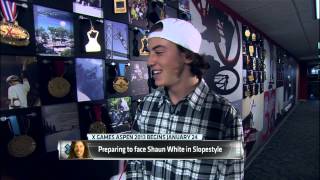 X Games Snowboarder Mark McMorris stops by SportsCenter [upl. by Ogram]