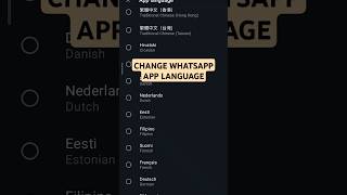 How to Change Language on Whatsapp [upl. by Aneetak]