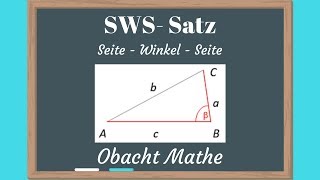 SWS Satz Konstruktion eines Dreiecks  Seite Winkel Seite  ObachtMathe [upl. by Jerome]