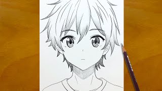 Anime Sketch  How to Draw a Cute Anime Boy  BeginnerFriendly Boy Sketch [upl. by Jehial]