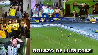 GOLAZO de LUIS DIAZ vs BRASIL  MULTIREACCION de HINCHAS [upl. by Merrie]