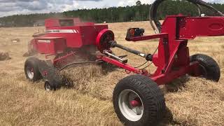 Massey Ferguson 5710 pulling twin balers [upl. by Aisined968]