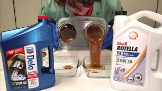 Chevron Delo VS Shell ROTELLA T4 15W40 Cold Flow Test [upl. by Phiona]