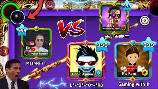 Loord Ayman  Gaming with K  Abdullah 8BP vs Masroor 8BP 😳 LEVEL 999 Trickshots  in 8 ball pool [upl. by Temirf]