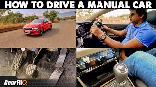 How To Drive A Manual Car  Easy Tips  गियर वाली कार चलाना सीखें  GearFliQ [upl. by Aillicsirp]