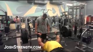 Jeremy Hoornstra 505 Compensatory Acceleration Training Bench Press [upl. by Attevaj]