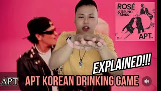 APT How To Play Korean Drinking Game EXPLAINED  Taglish  Rośe Bruno Mars Favorite GAME [upl. by Etteneg]