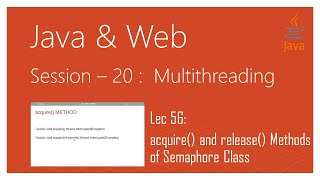 Multithreading in Java  56  acquire and release Methods of Semaphore Class in Java [upl. by Inot]