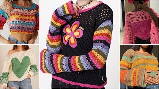 Latest crochet cotton thread topfancy topshort top designs [upl. by Gibrian]