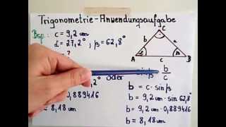 Trigonometrie  Beispielaufgabe [upl. by Daphene]