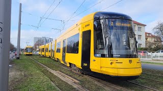 Straßenbahn Dresden  Gleiswechsel KarcheralleeStübelallee 21022024 [upl. by Angeli581]