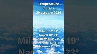 Temperature in Italia 29 ottobre 2024 Short [upl. by Eiramnerual]