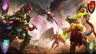 THE GREAT GAME  Chaos God FREE FOR ALL at Zanbaijin the Fallen City  Total War Warhammer 3 [upl. by Yzzo]