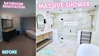 LUXURY Bathroom Build  Giant SHOWER Remodel [upl. by Ayenet681]