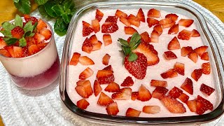 Delícia fresca de morango 🍓 com ingredientes que já tem em casa [upl. by Lennad]