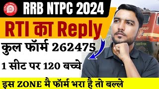 RRB NTPC RTI Reply  कितने फॉर्म भरे गयें  RRB NTPC Safe Zone RRB NTPC 2024 Total Form Fill Up [upl. by Elda984]