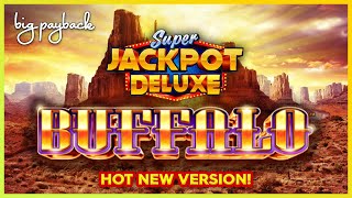 Super Jackpot Deluxe Buffalo Slot  BIG WIN BONUS [upl. by Bab566]