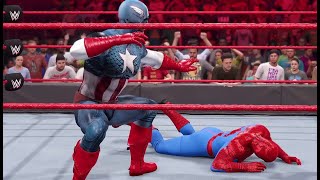 Spiderman Vs Captain America WWE Live 2K24 shorts wwe shortsfeed [upl. by Link764]