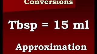 Conversion Video Tablespoons to Milliliters and back againwmv [upl. by Odrareg]