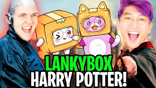 FOXY amp BOXY Go INSIDE HARRY POTTER amp BATTLE VOLDEMORT LankyBox Adventure [upl. by Euphemie]