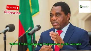 President Hakainde Hichilemas speech at SADC Troiker meeting done virtually [upl. by Dwaine]