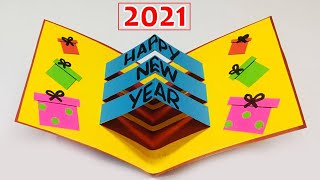 How to Make Happy New Year Card 2021  Happy New Year  Greeting Cards Latest Design Handmade  376 [upl. by Selina]