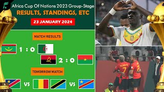 🟢 Mauritania 10 Algeria  Africa Cup Of Nations 2023 GroupStage Results Standings 23 JAN 2024 [upl. by Sunev]