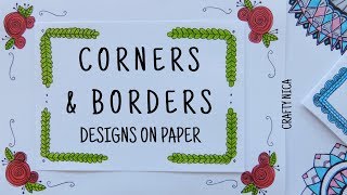 CORNER DESIGNS FOR PROJECTS ❤ BORDER DESIGNS ON PAPER ❤ PROJECT FILE DECORATION IDEAS [upl. by Keung]