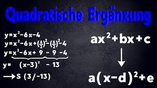 Quadratische Ergänzung  Mathe Lernvideo [upl. by Sibby]