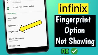 Fingerprint Option Missing in Infinix  Infinix Fingerprint Option Missing  FIX [upl. by Li]