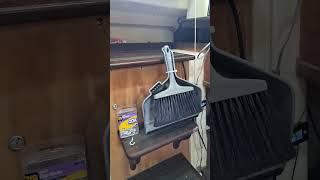 Whisk broom dustpan hooks from Home Depot to secure little broom on my vessel one year review [upl. by Yelak]