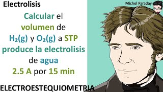 𝐄𝐥𝐞𝐜𝐭𝐫𝐨𝐥𝐢𝐬𝐢𝐬 Calcular el volumen de H₂ y O₂ STP produce la electrolisis de agua 25 A por 15 min [upl. by Stokes]