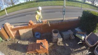 Bricklaying  Brick on edge coping  NVQ level 2 Trowel Occupations Apprentices  Plymouth UK [upl. by Lewan]