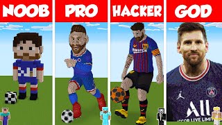 Minecraft REAL LIFE MESSI PSG STATUE HOUSE BUILD  NOOB vs PRO vs HACKER vs GOD  Animation [upl. by Namreh437]