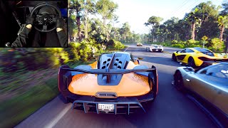 McLaren Sabre Goliath Race  Forza Horizon 5  Steering Wheel Gameplay [upl. by Pauletta]