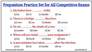 Preposition objective questions  Preposition practice set  Preposition exercise in English grammar [upl. by Leiser]