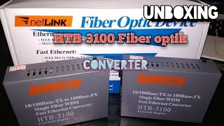 UNBOXING  Media Converter HTB3100 AB 25Km Single Mode Transceiver FO [upl. by Kendyl]