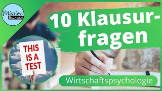 10 Klausurfragen  Wirtschaftspsychologie [upl. by Cristiano]