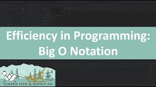 A Brief Introduction to Efficiency in Programming  Big O Notation [upl. by Macleod920]